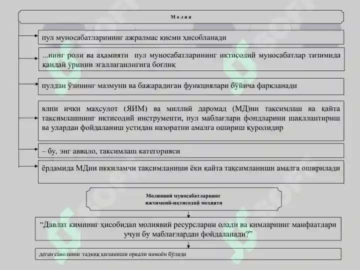 Молиянинг моҳияти ва функциялари 7