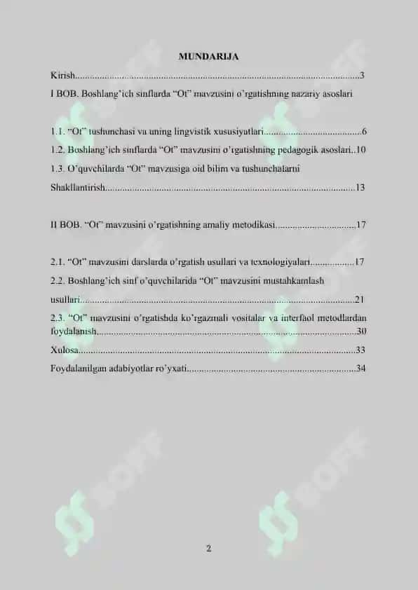 Boshlangʻich sinflarda Ot  mavzusini oʻrgatish metodikasi 2