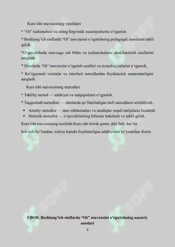 Boshlangʻich sinflarda Ot  mavzusini oʻrgatish metodikasi 5