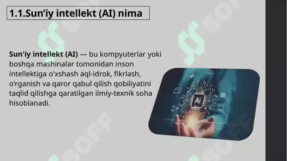 Sun’iy intellect va mashinani o’rganish: AI asoslari 3