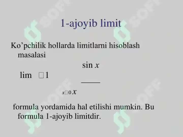 Ajoyib limitlar 2