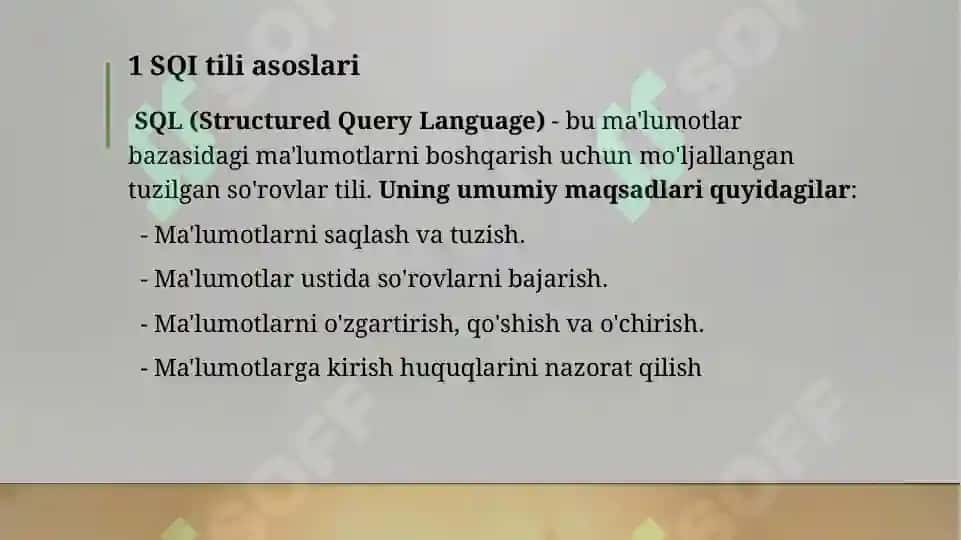 SQL Til va Uning Operatotlari 3