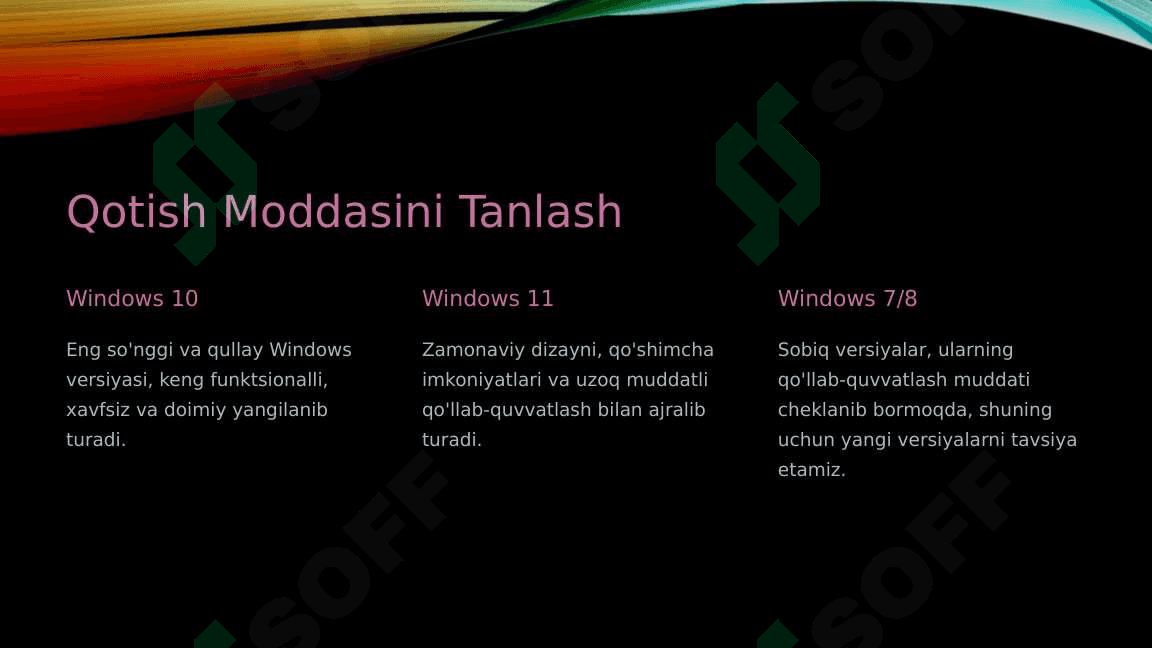 Windows operatsiom tizimini o'rnatish 4