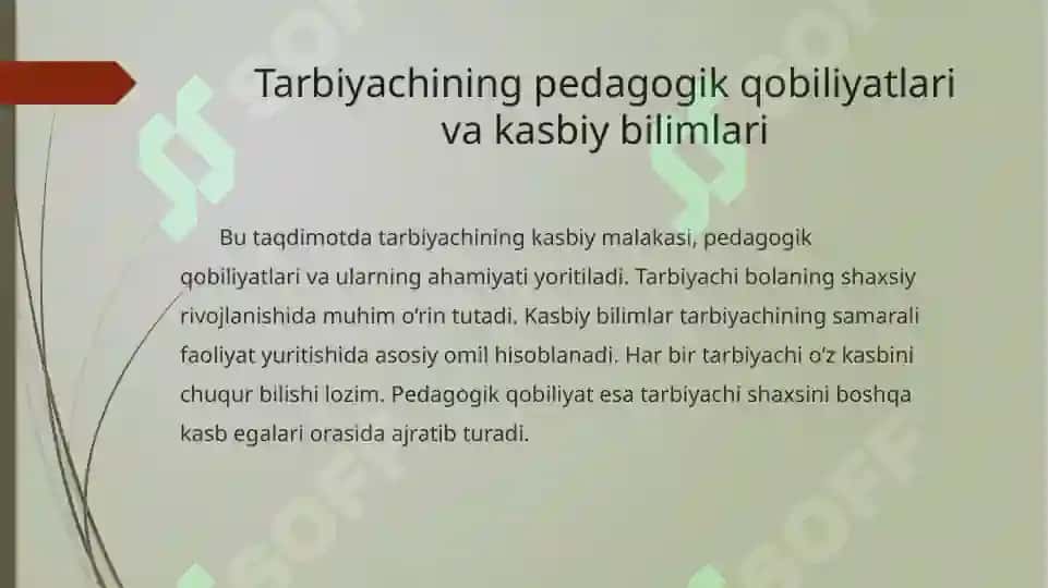 Tarbiyachining pedagogik qobiliyatlari va kasbiy bilimlari 3