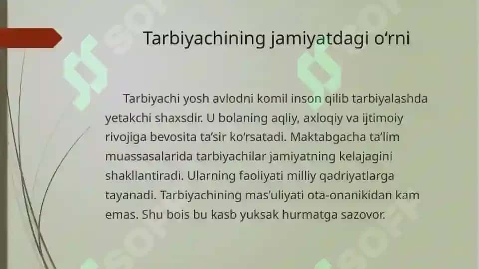 Tarbiyachining pedagogik qobiliyatlari va kasbiy bilimlari 5