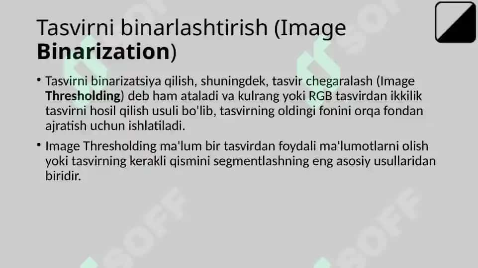 Tasvirni binarlash 3