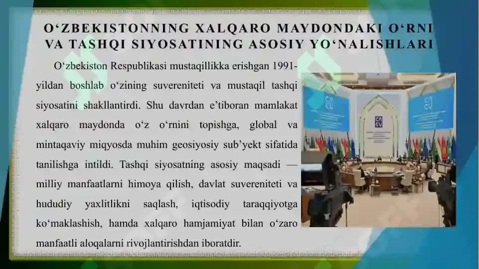 O‘zbekiston va Jahon hamjamiyati 4