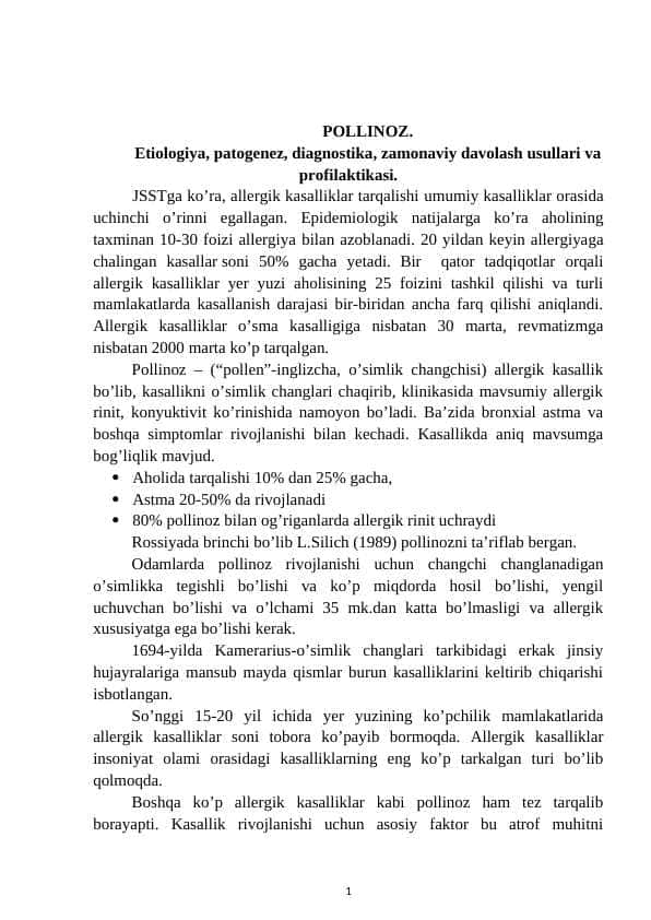 POLLINOZ KASALLIGI