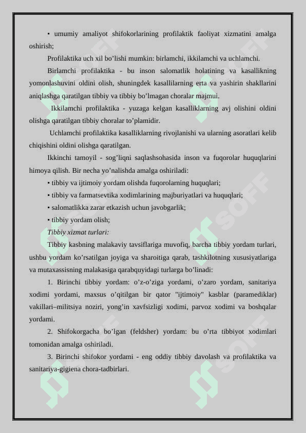 DAVOLASH MUASSASALARI FAOLIYATINI TASHKIL ETISH 2