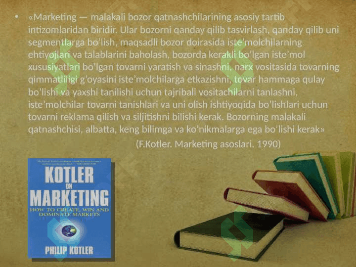 Marketingning mohiyati va uning rivojlanishining asosiy bosqichlari 5