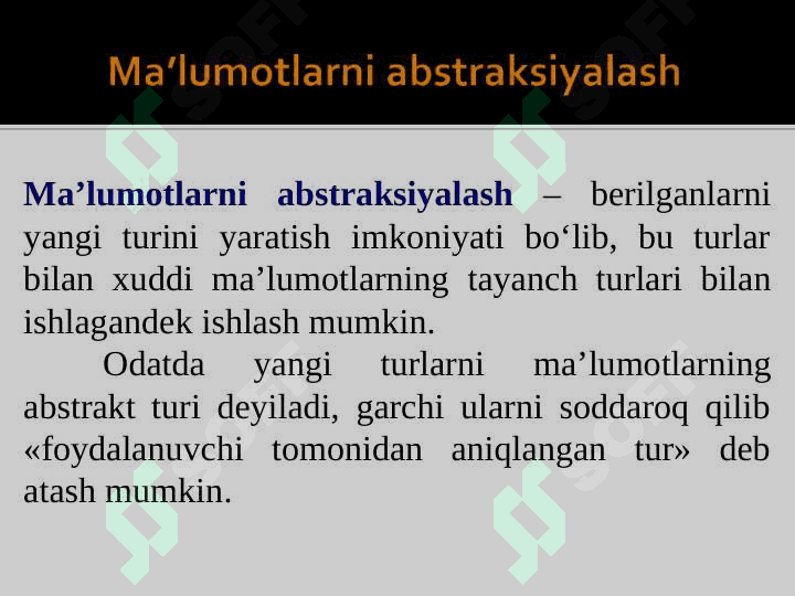 Obyektga yo'naltirilgan dasturlash tushunchasi 3