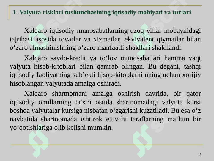 Xalqaro moliya tizimida valyuta risklarini boshqarish 3