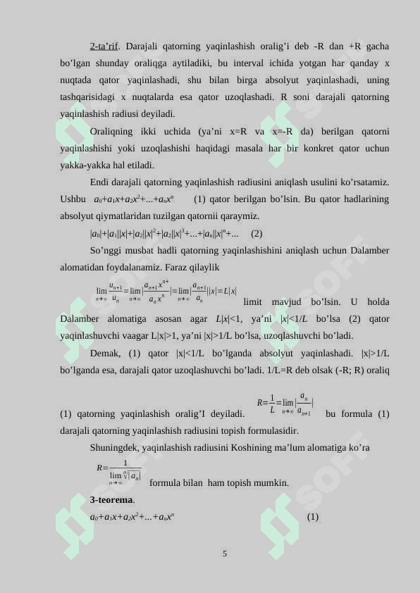 Darajali qatorlar 5
