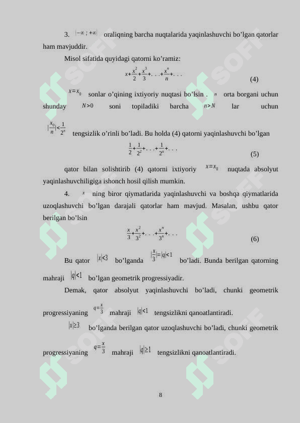 Darajali qatorlar 8