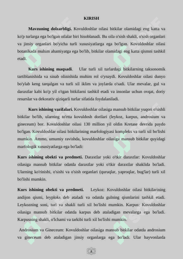 Kovuldoshlar (Capparaceac) 2