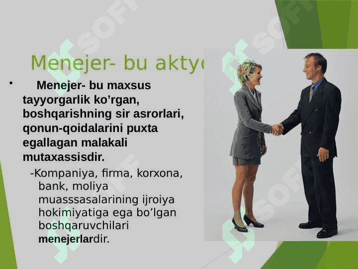 Menejer va rahbarlik uslubi va ularning boshqaruvdagi o'rni 3