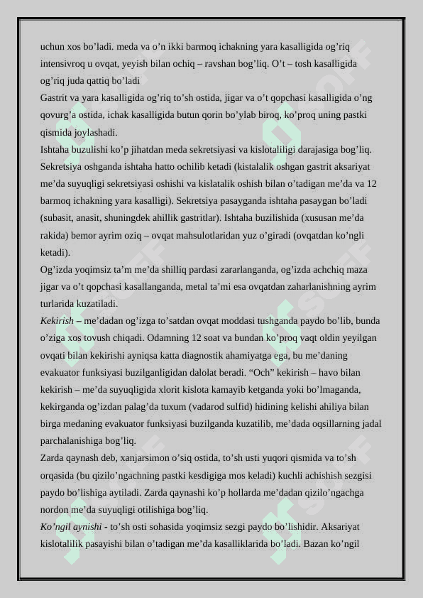 XAZM TIZIMI KASALLIKLARI BILAN OG'RIGAN BEMORLARNI PARVARISHI 2