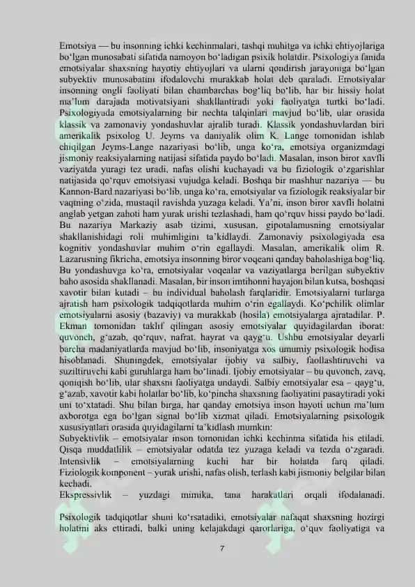 Ijodkor o’quvchilarda emotsional holatlarning psixologik xususiyatlari 7