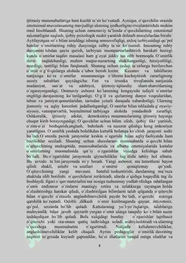 Ijodkor o’quvchilarda emotsional holatlarning psixologik xususiyatlari 8