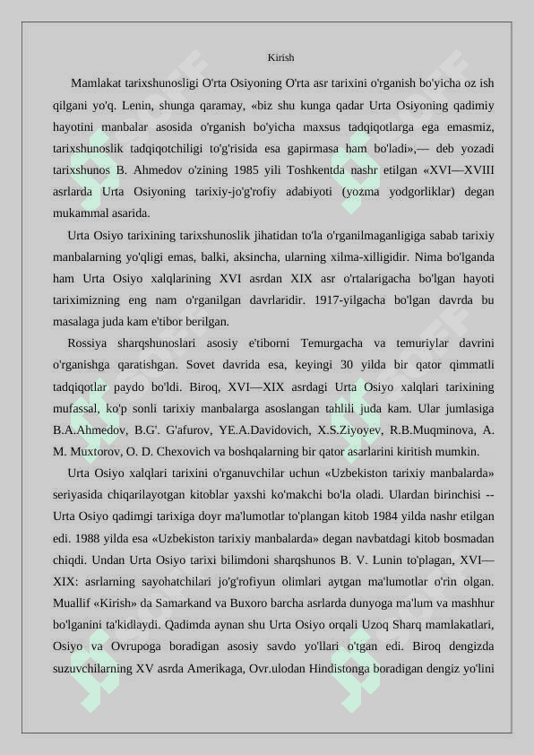 XVI—XIX asrning birinchi yarmida o'rta osiyo xalqlari tarixshunosligi 2