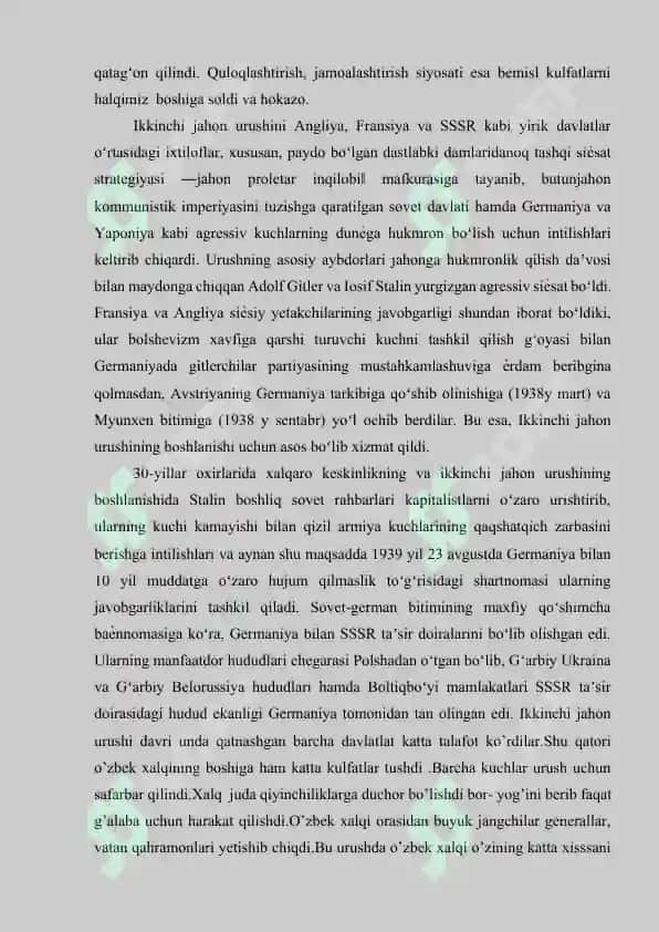 Ikkinchi jahon urushida qozonilgan gʻalabaga oʼzbek xalqining qoʼshgan xissasi. 3