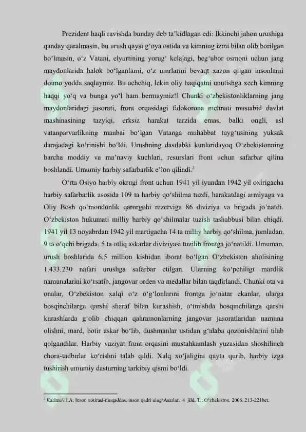 Ikkinchi jahon urushida qozonilgan gʻalabaga oʼzbek xalqining qoʼshgan xissasi. 7