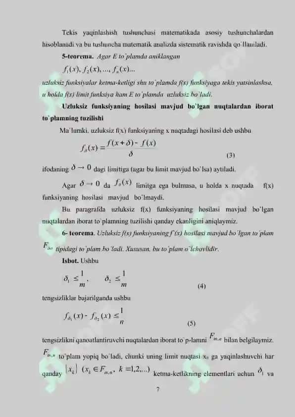 Differensial hisob yordamida funksiyalarni tekshirish va grafigini yasash 7