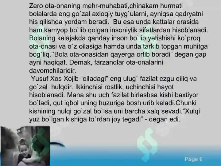 slayd Oilada bola tarbiyasi 6