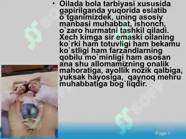 slayd Oilada bola tarbiyasi 7