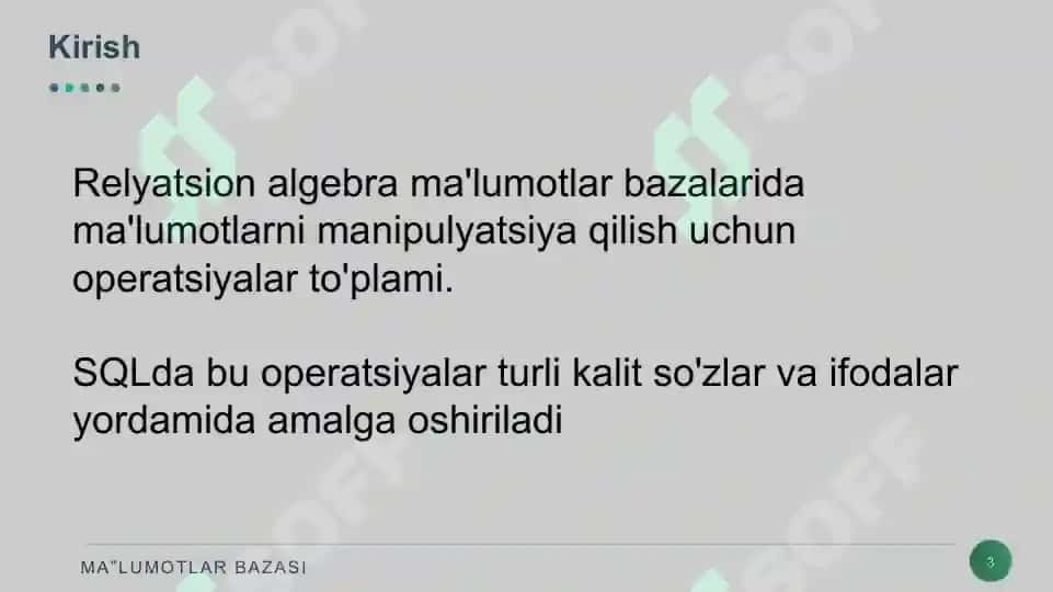 RELYATSION ALGEBRA VA RELYATSION HISOBLASH ELEMENTLARI 3