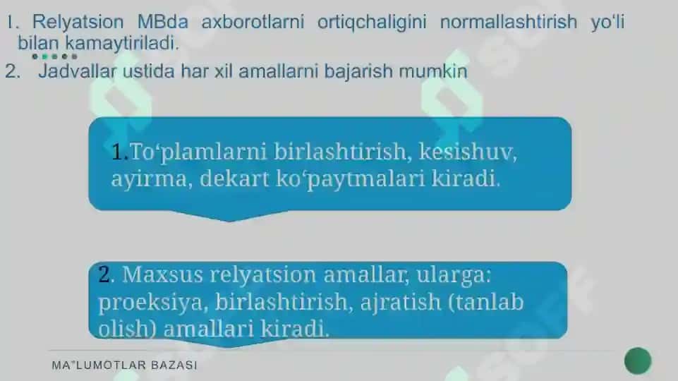 RELYATSION ALGEBRA VA RELYATSION HISOBLASH ELEMENTLARI 4