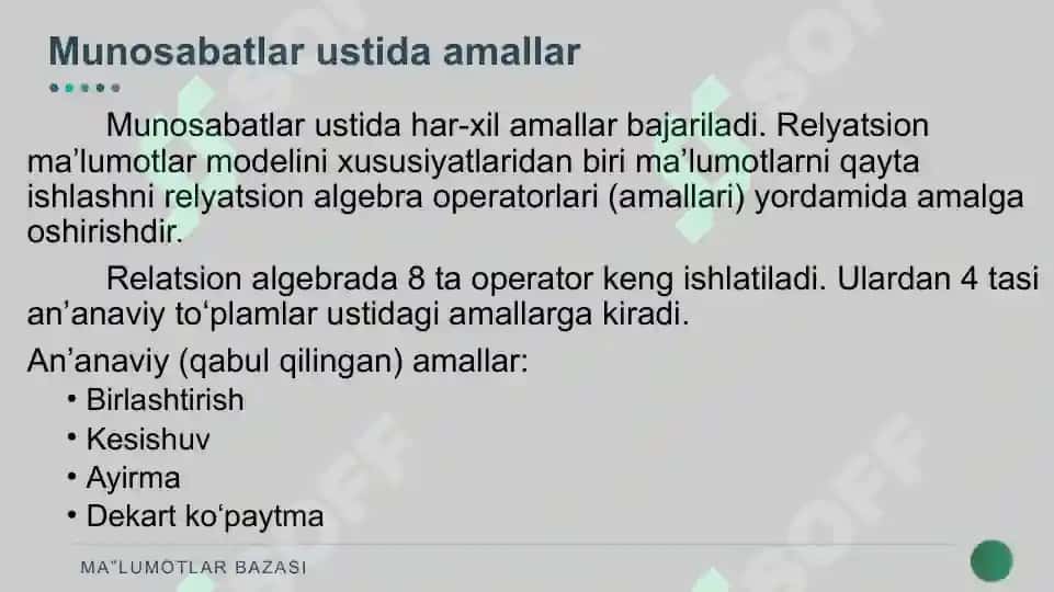 RELYATSION ALGEBRA VA RELYATSION HISOBLASH ELEMENTLARI 5
