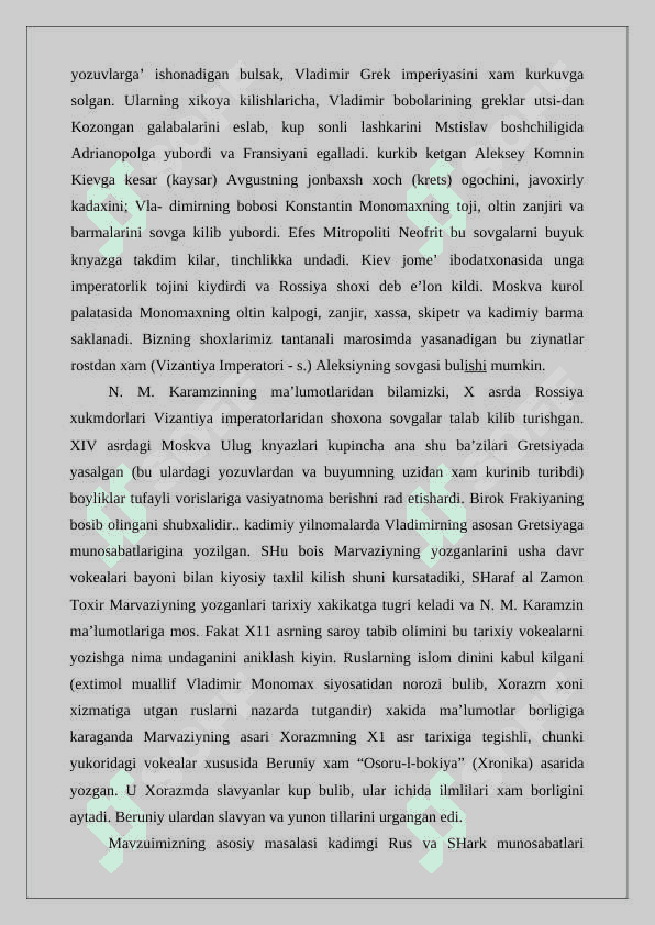 XVIII – XIX asrlar rus tarixshunosligida O‘rta Osiyo masalasi 24 5