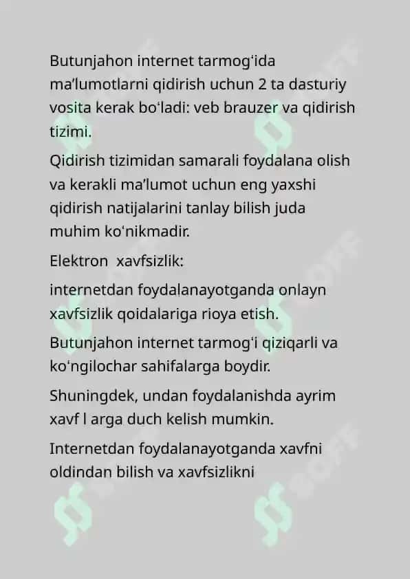 Qidiruv tizimida ishlash. 2