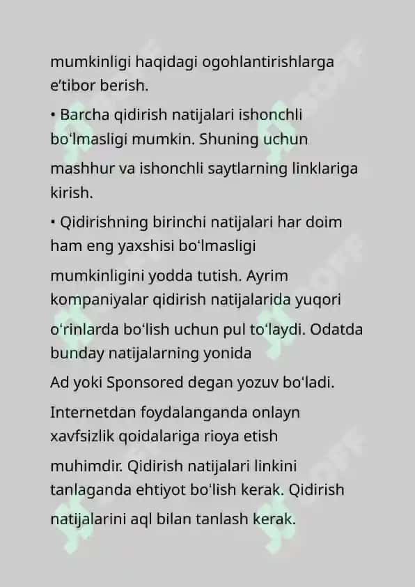 Qidiruv tizimida ishlash. 4