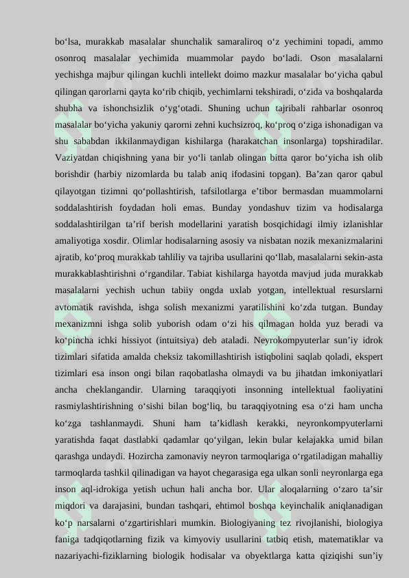 Sun`iy intellekt sohasidagi tadqiqotlarning asosiy yo`nalishlari 6