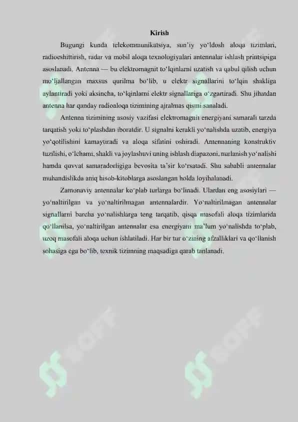 Yoʻnaltirilgan va yoʻnaltirilmagan antennalarning konstruktsiyasi va xususiyatlari 3