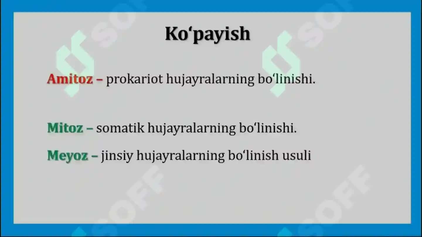 HUJAYRA PROFILIRATSIYASI VA MITOZ VA MEYOZ 2
