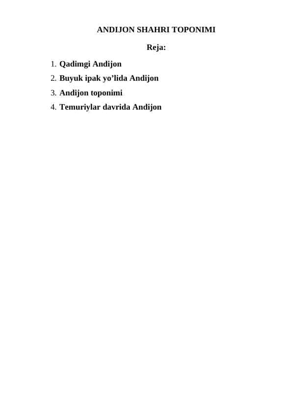 Andijon toponimi