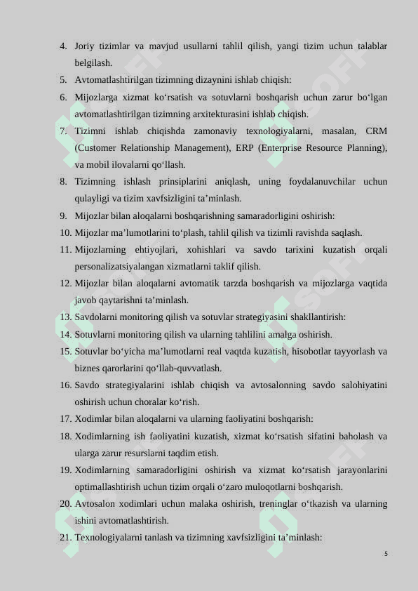 AVTOSALONDA MIJOZLAR UCHUN XIZMAT KO’RSATISH VA SAVDONI BOSHQARISH TIZIMI 5