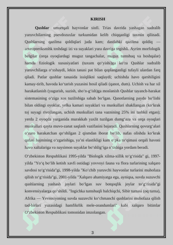 QUSHLARNING KO’PAYISHI VA RIVOJLANISH XUSUSIYATLARI. 3
