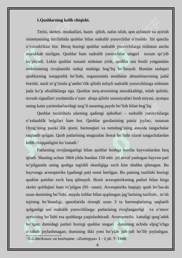 QUSHLARNING KO’PAYISHI VA RIVOJLANISH XUSUSIYATLARI. 4
