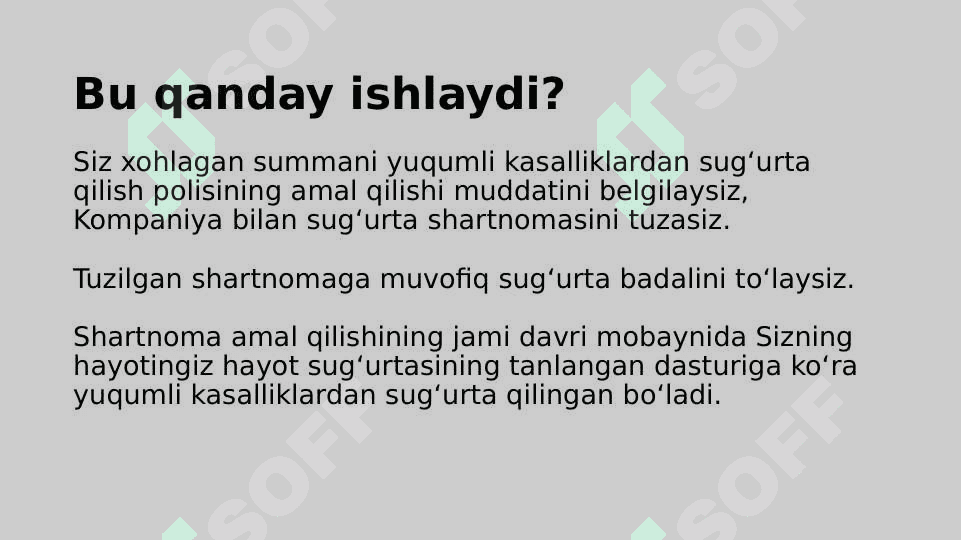 Yuqumli kasalliklardan sug’urtalash. 4