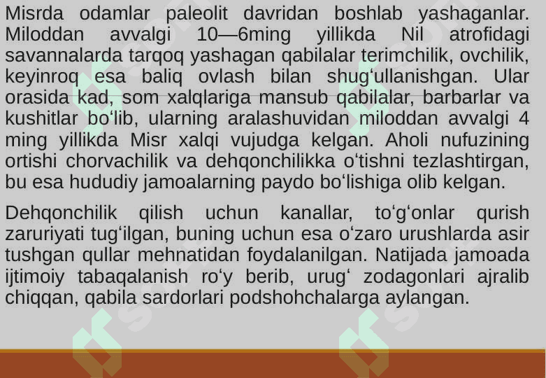 Sivilizatsiyalar tizimida Misr 2