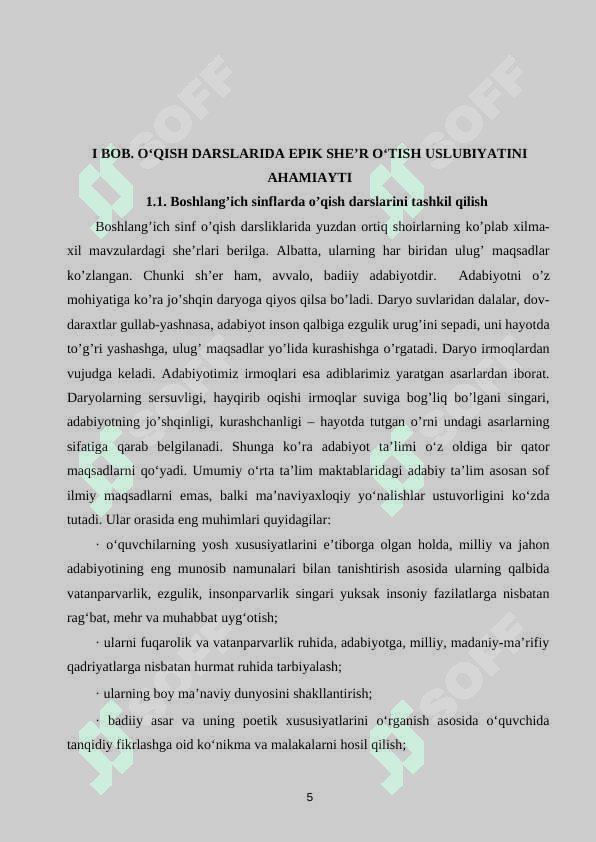 O’QISH SAVODXONLIGI DARSLARIDA SHE’R O’TISH USLUBIYATI 5