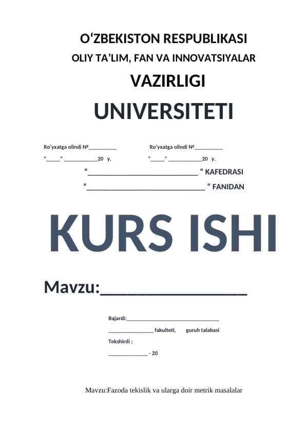 Fazoda tekislik va ularga doir metrik masalalar