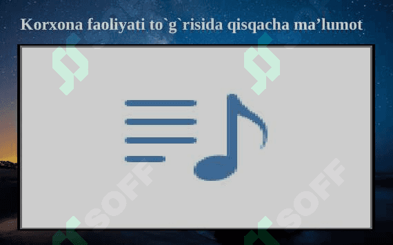 SAM AUTO MCHJ QOʻSHMA KORXONASI MISOLIDA TAYYORLANGAN LOYIHASI 4
