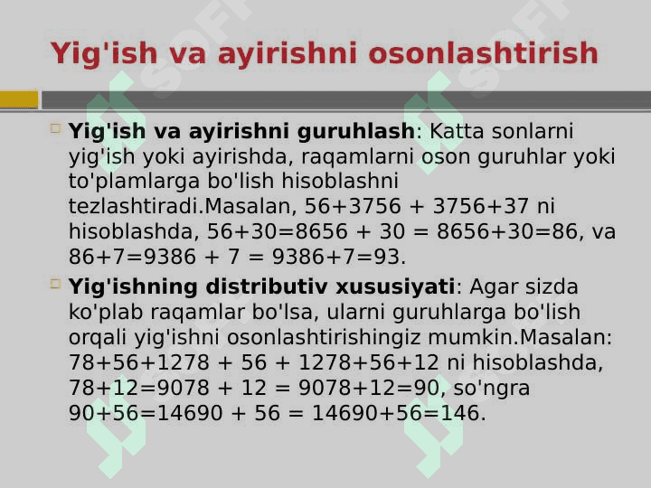 Hisoblashning qulay usullari 3