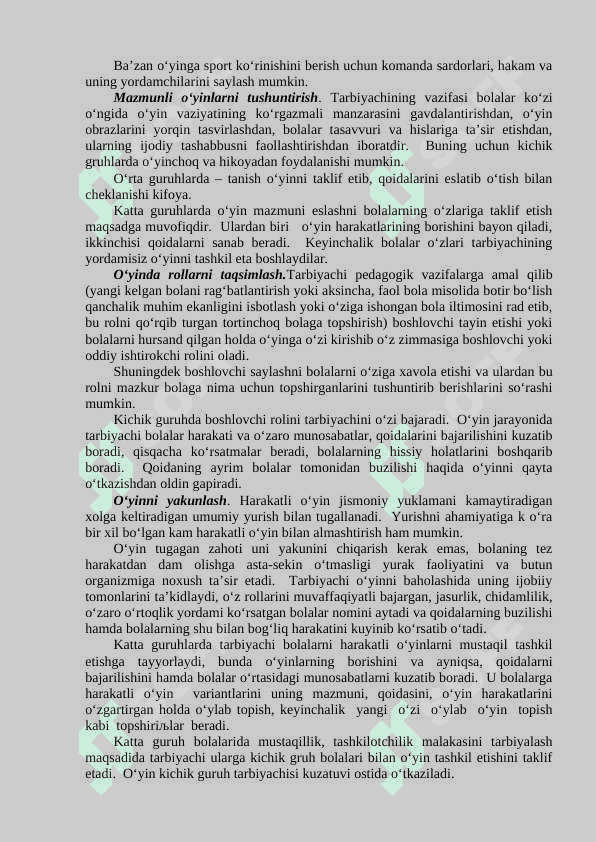 BOSHLANG’ICH SINF O’QUVCHILARI UCHUN SPORT O’YINLARI. BOSHLANG’ICH SINF O’QUVCHILARI UCHUN SPORT MASHQLARI 4