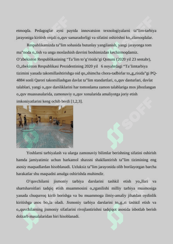 Boshlang’ich sinf o’quvchilari uchun jismoniy tarbiya ish rejasini  tashkillashtirish 3